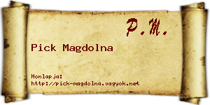 Pick Magdolna névjegykártya